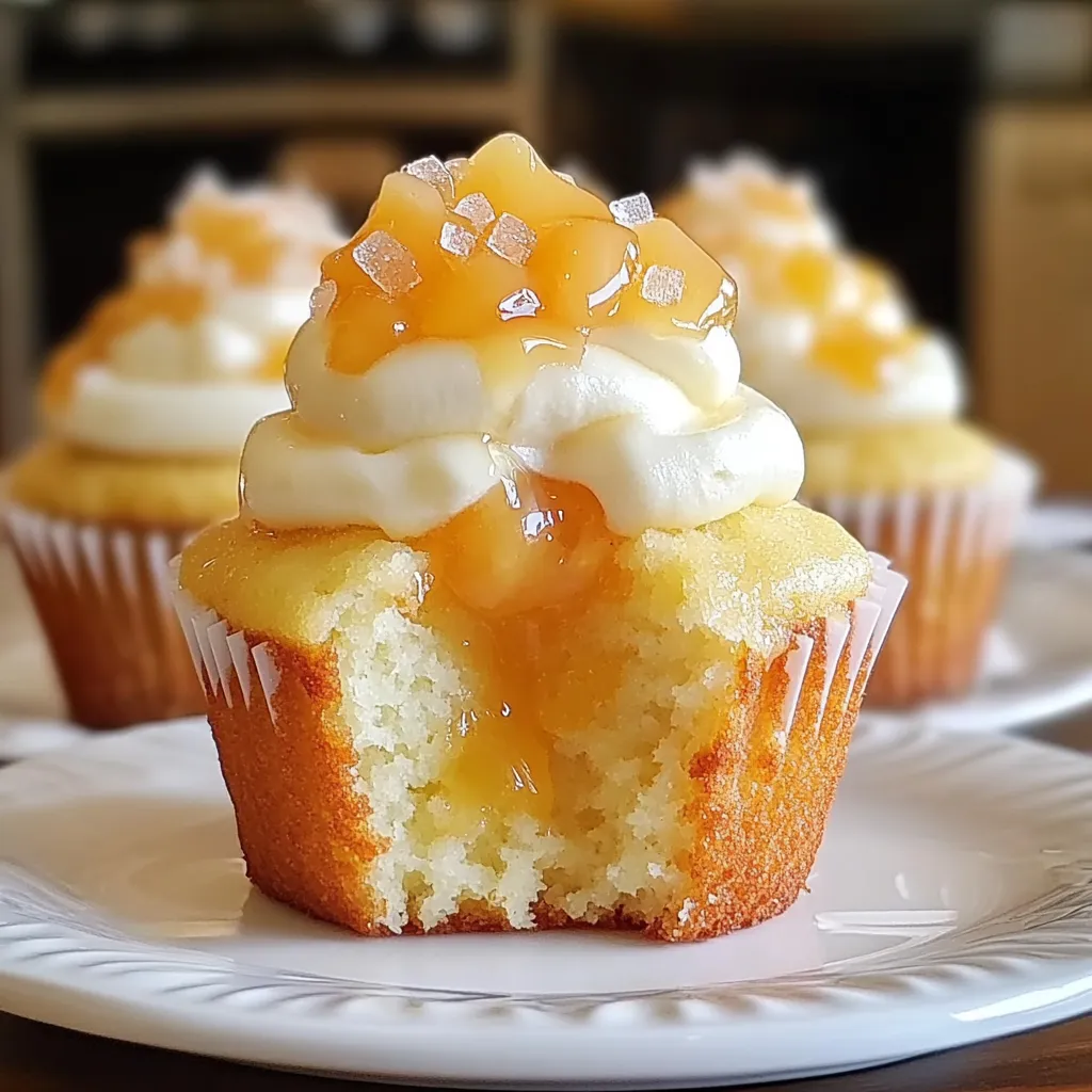 A cupcake with a missing chunk, glazed on top.