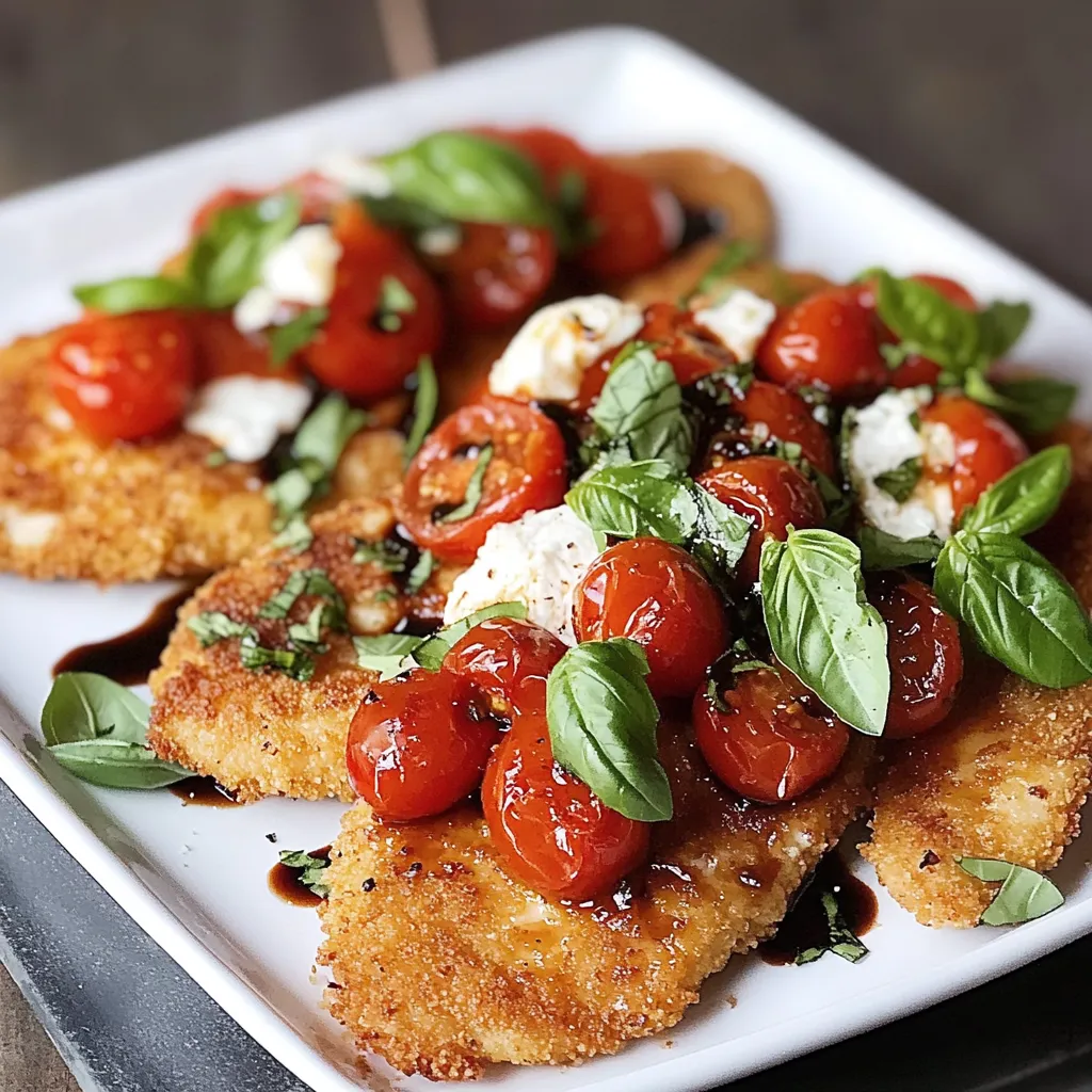 A plate of food with tomatoes, basil, and cheese.