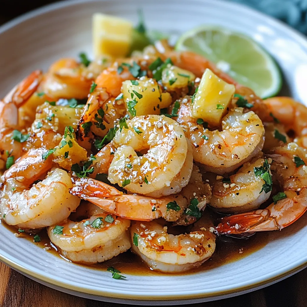 Shrimp piled on a plate with a lemon wedge nearby.