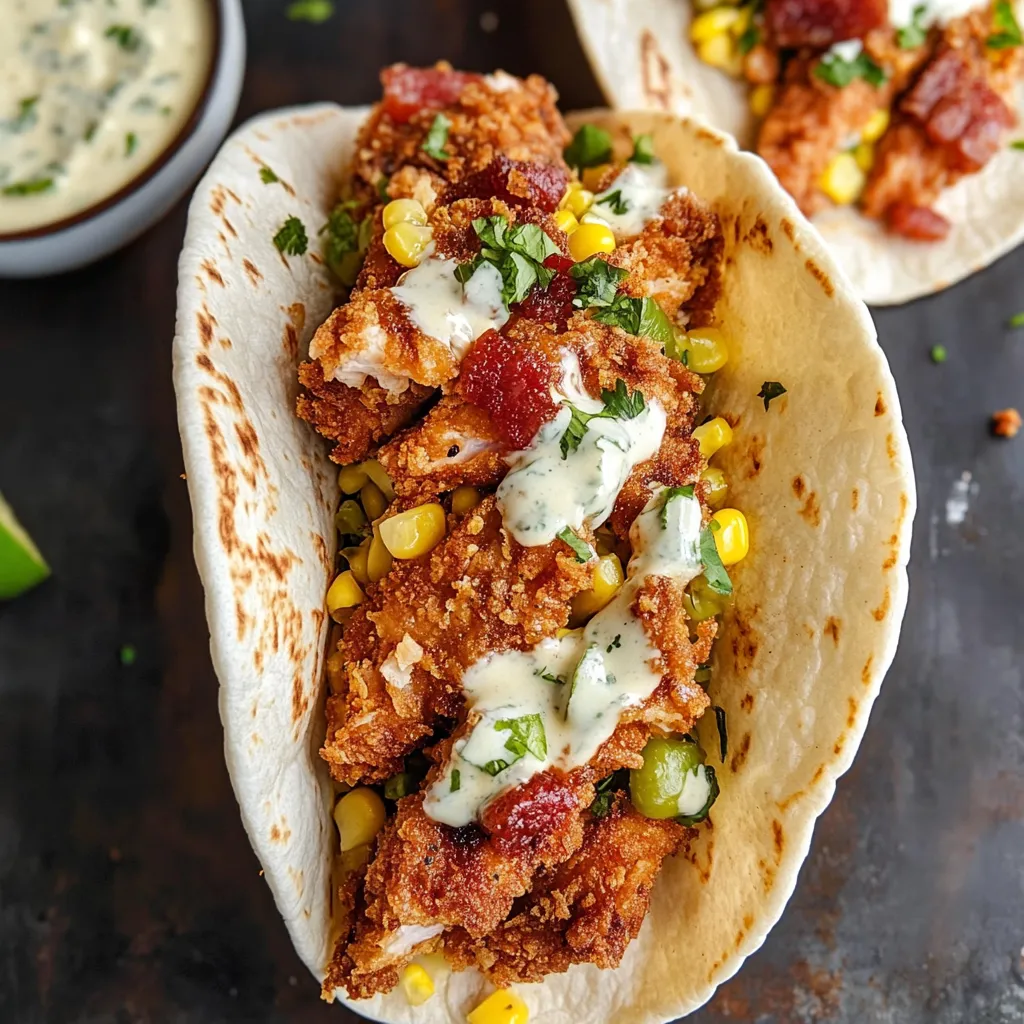 A taco with chicken and corn.
