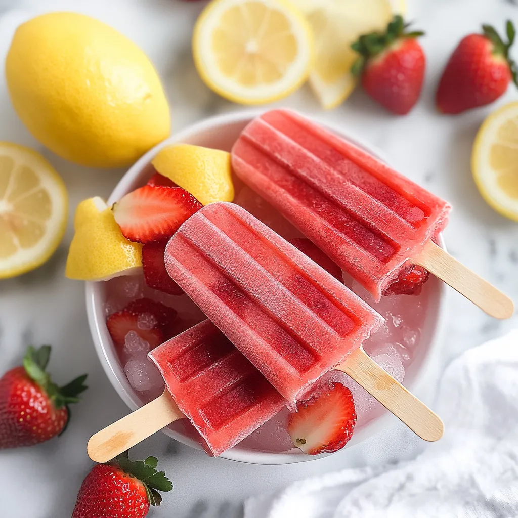 A bowl of fruit with strawberries and lemons.