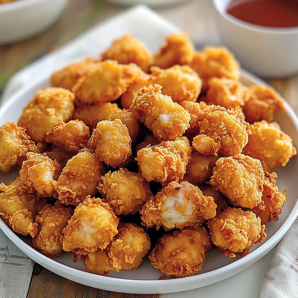 A plate of fried food.