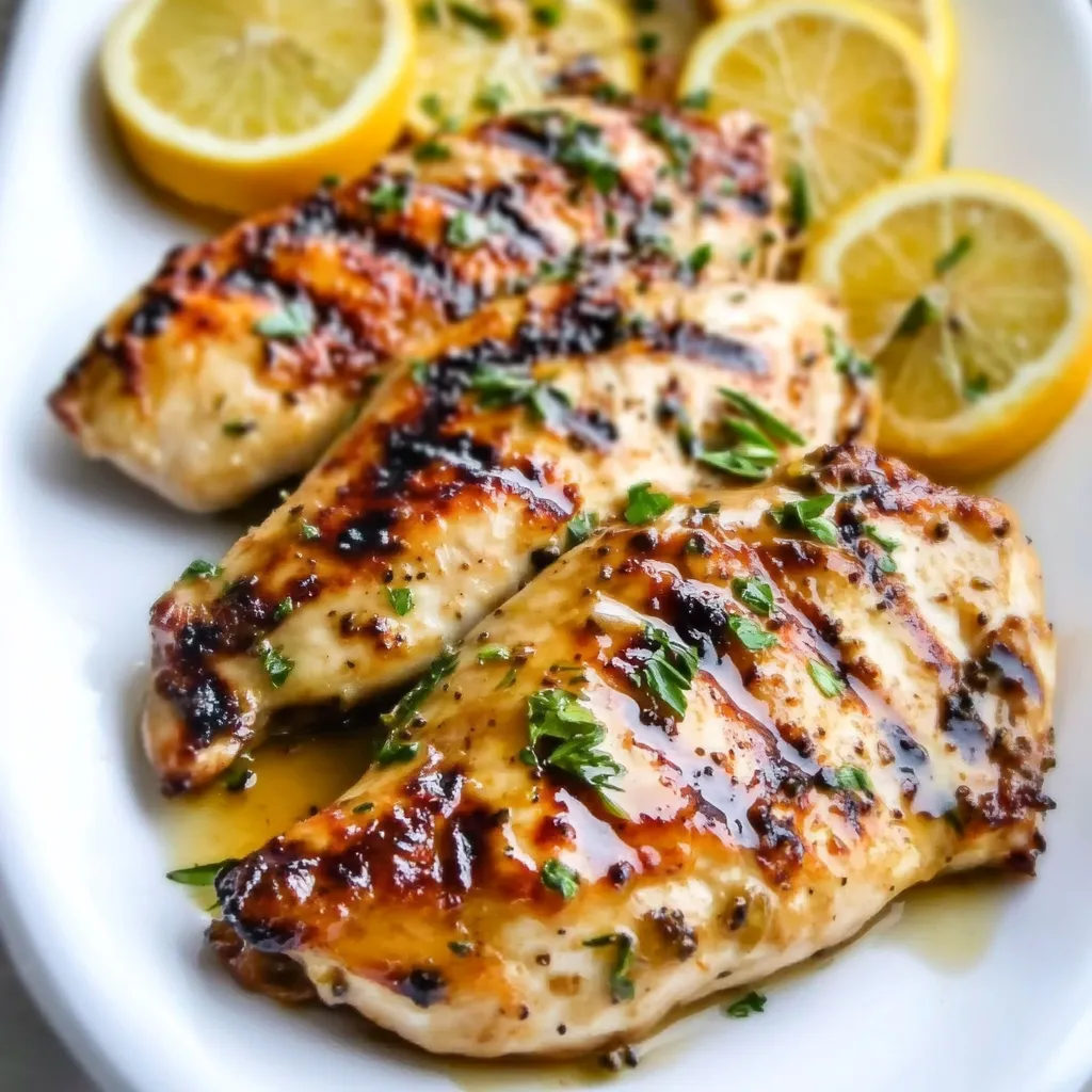 Chicken with lemon and herbs.