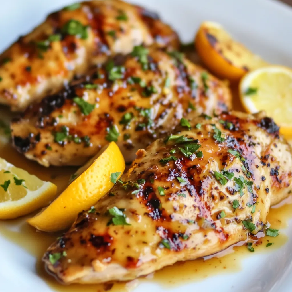 Chicken with lemon and herbs.