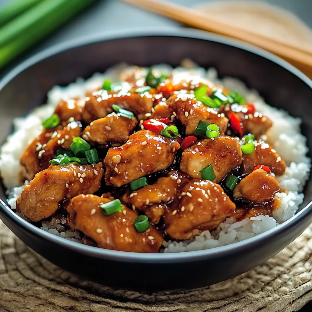 A bowl of chicken and rice.