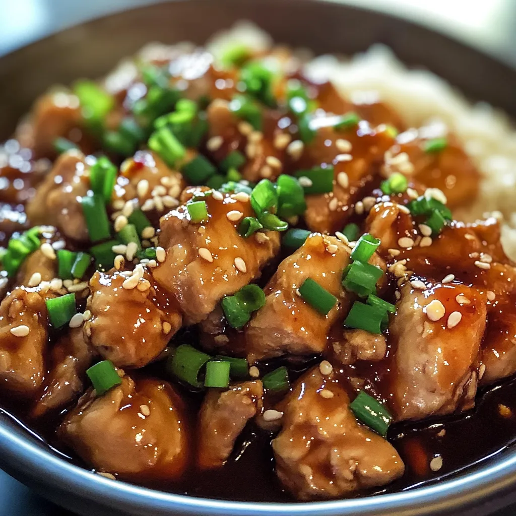 A bowl of chicken and rice.