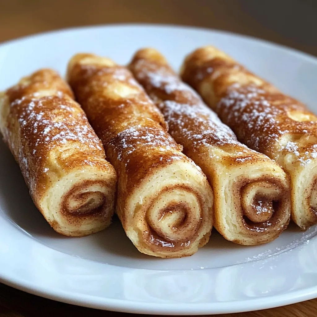 Pastries on a plate dusted with powdered sugar.