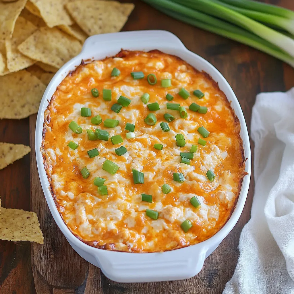 Bowl of dip, surrounded by chips and veggies.