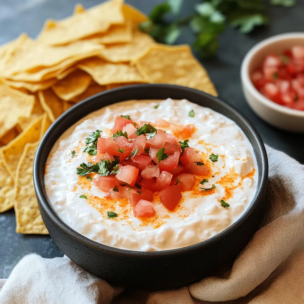 A bowl of salsa with chips and tomatoes.