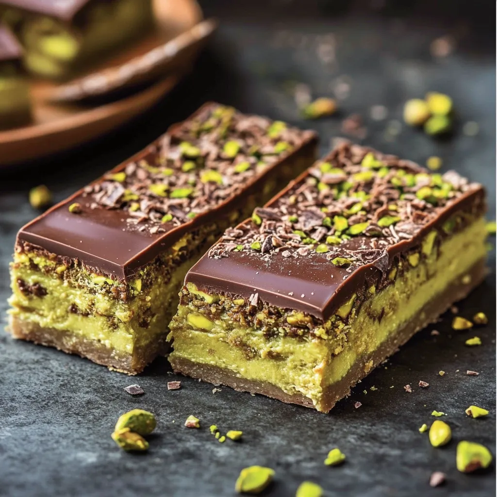 Chocolate cake slices with almonds sprinkled on top.