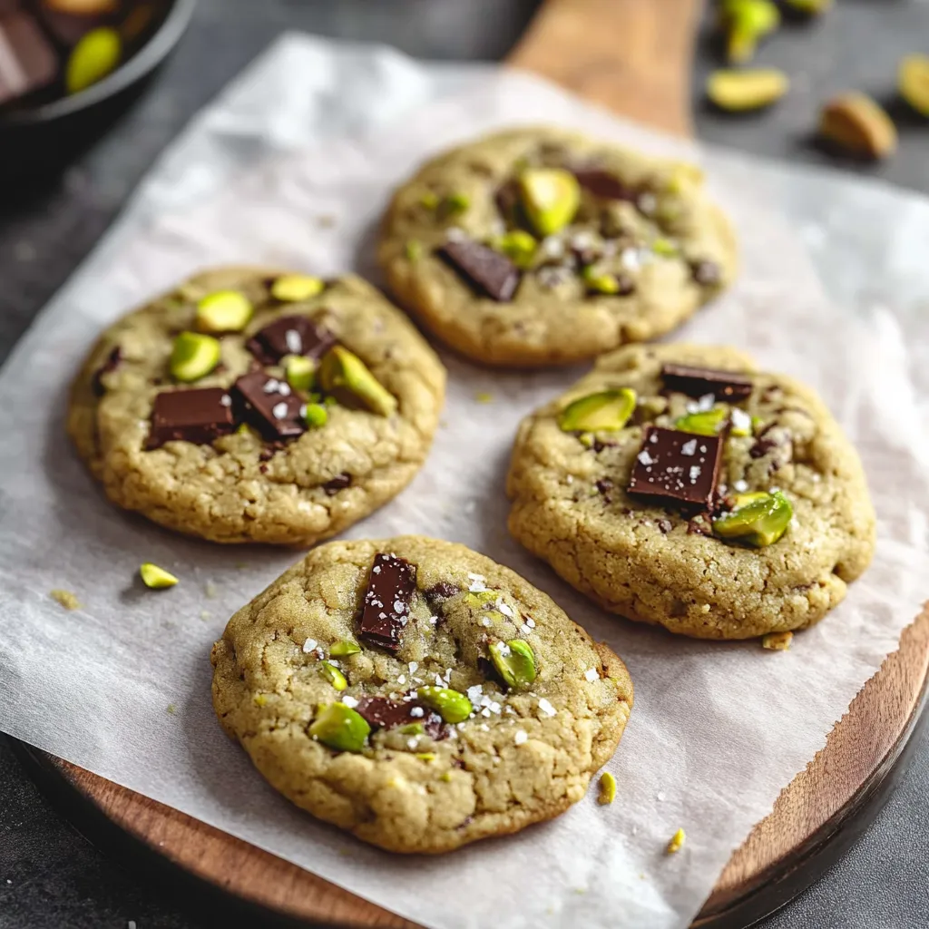 Four chocolate almond cookies sitting on wax paper.