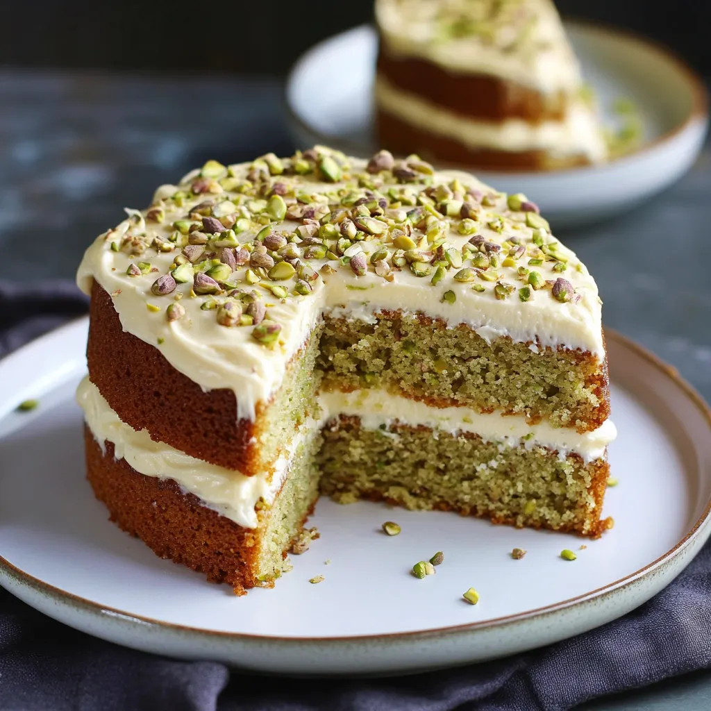 A slice of cake with white frosting and nuts on top.