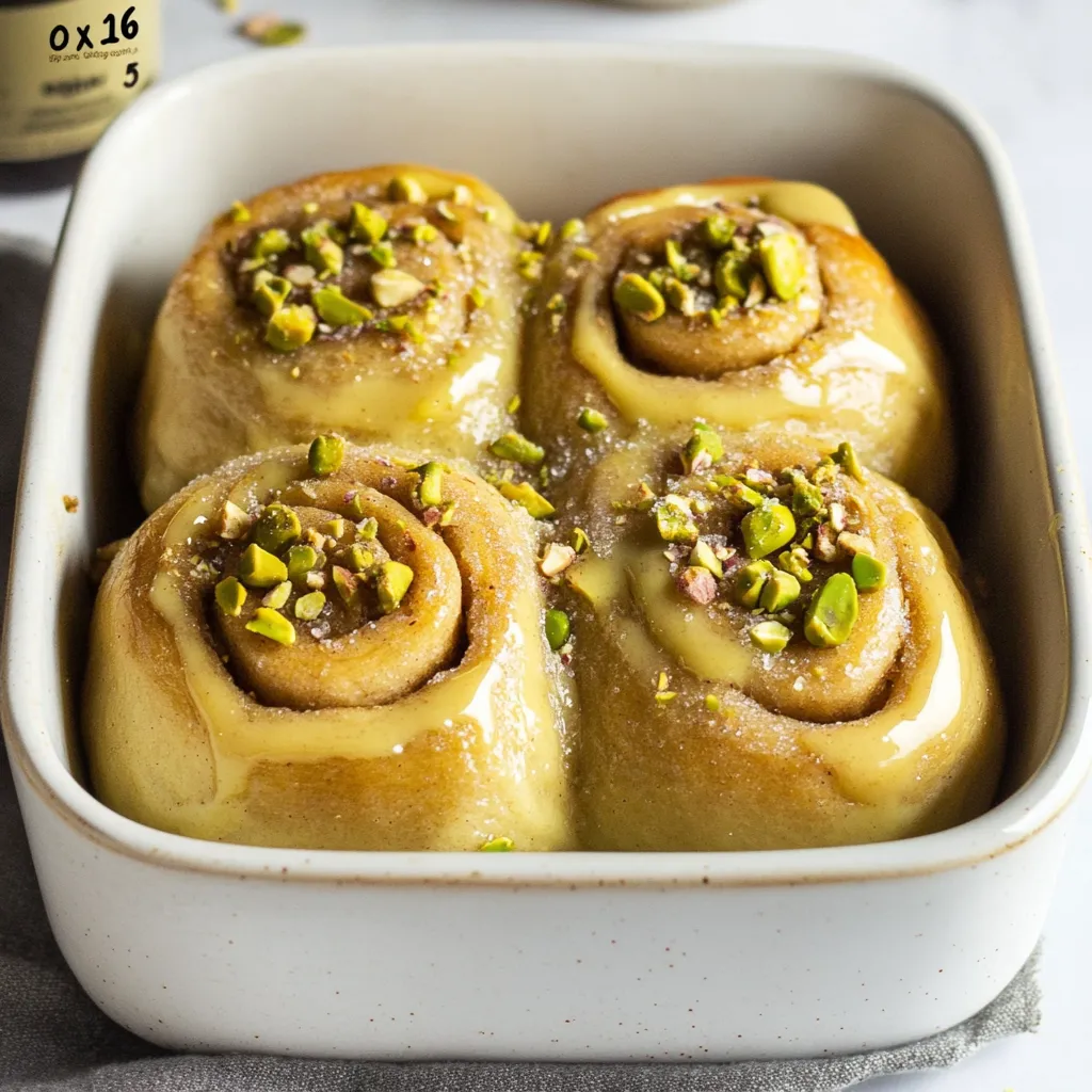 A bowl with golden cinnamon rolls piled high.
