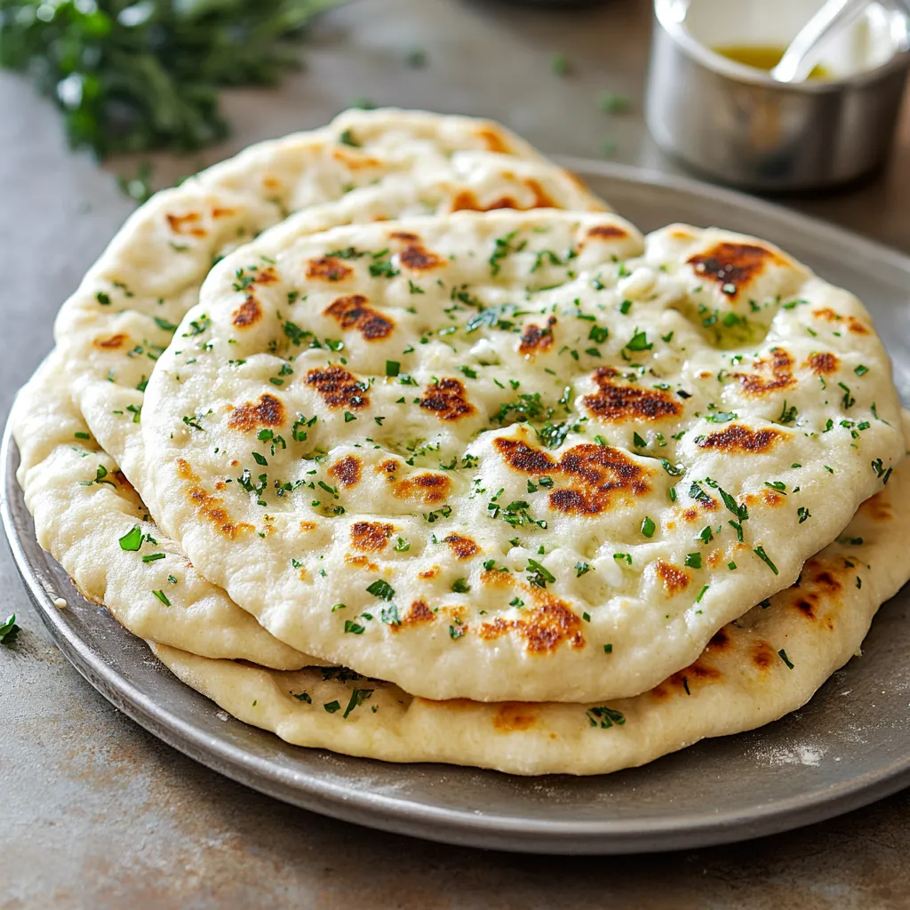 A pan of pita bread sprinkled with herbs.