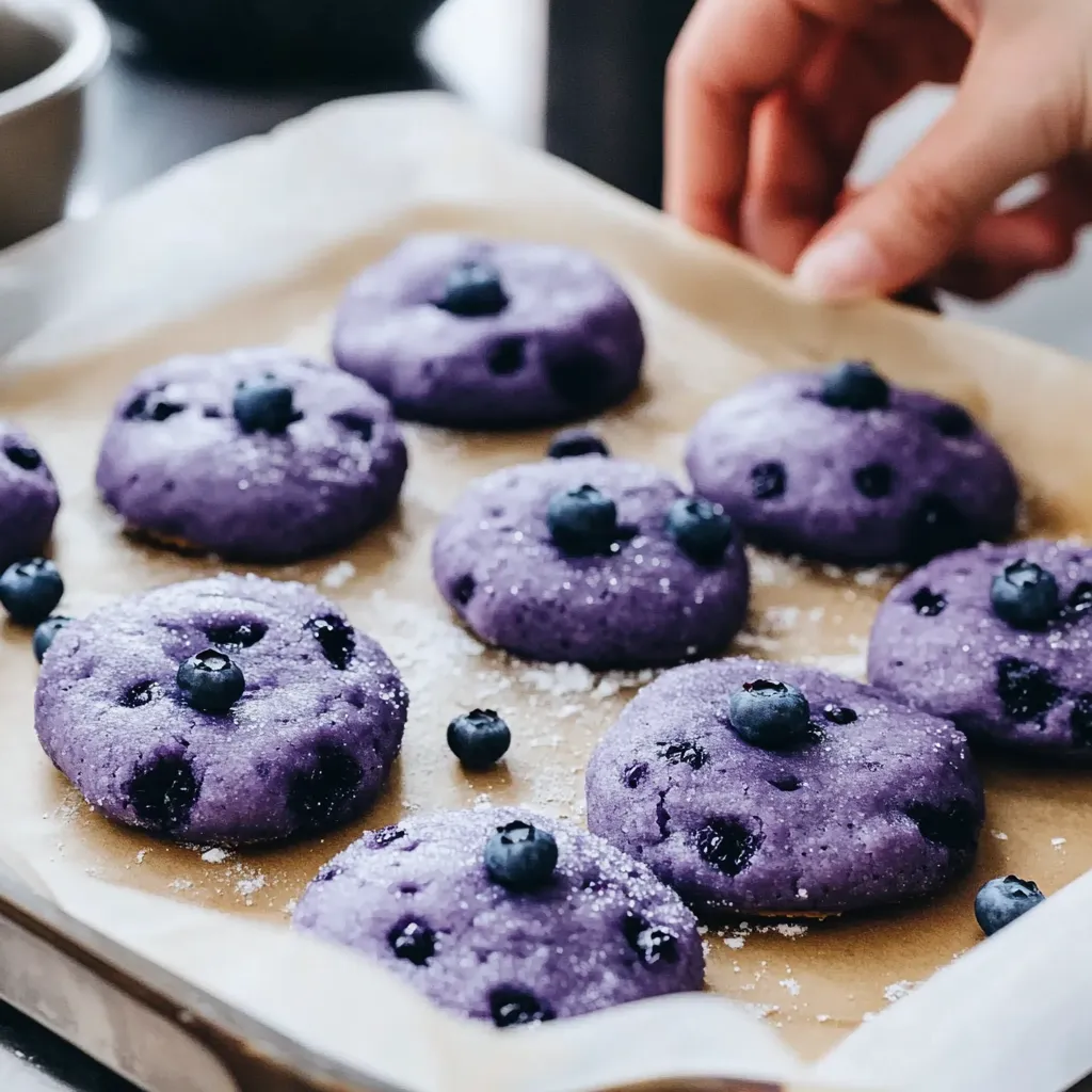 A tray of blueberry cookies.