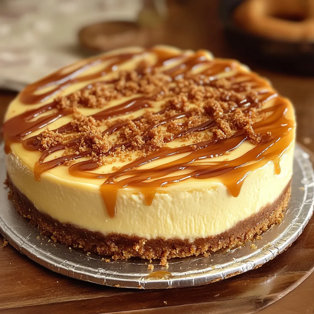 Cake slice covered in caramel sauce.