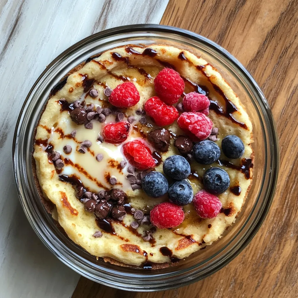 A treat topped with chocolate, juicy raspberries, and fresh blueberries.