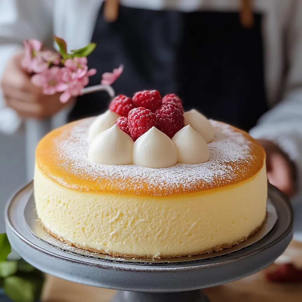 A slice of cheesecake with raspberries on top.