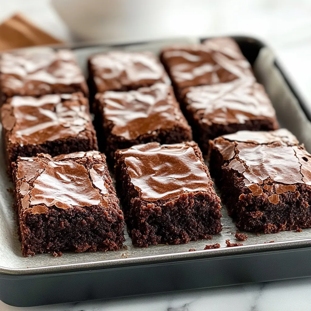 A pan of brownies on a table.