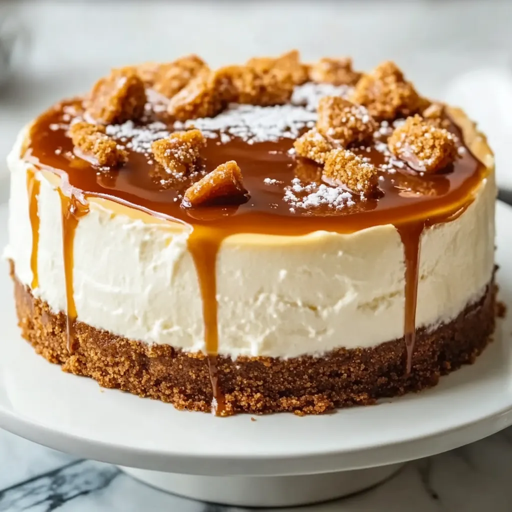 A slice of cake with caramel drizzled on top.