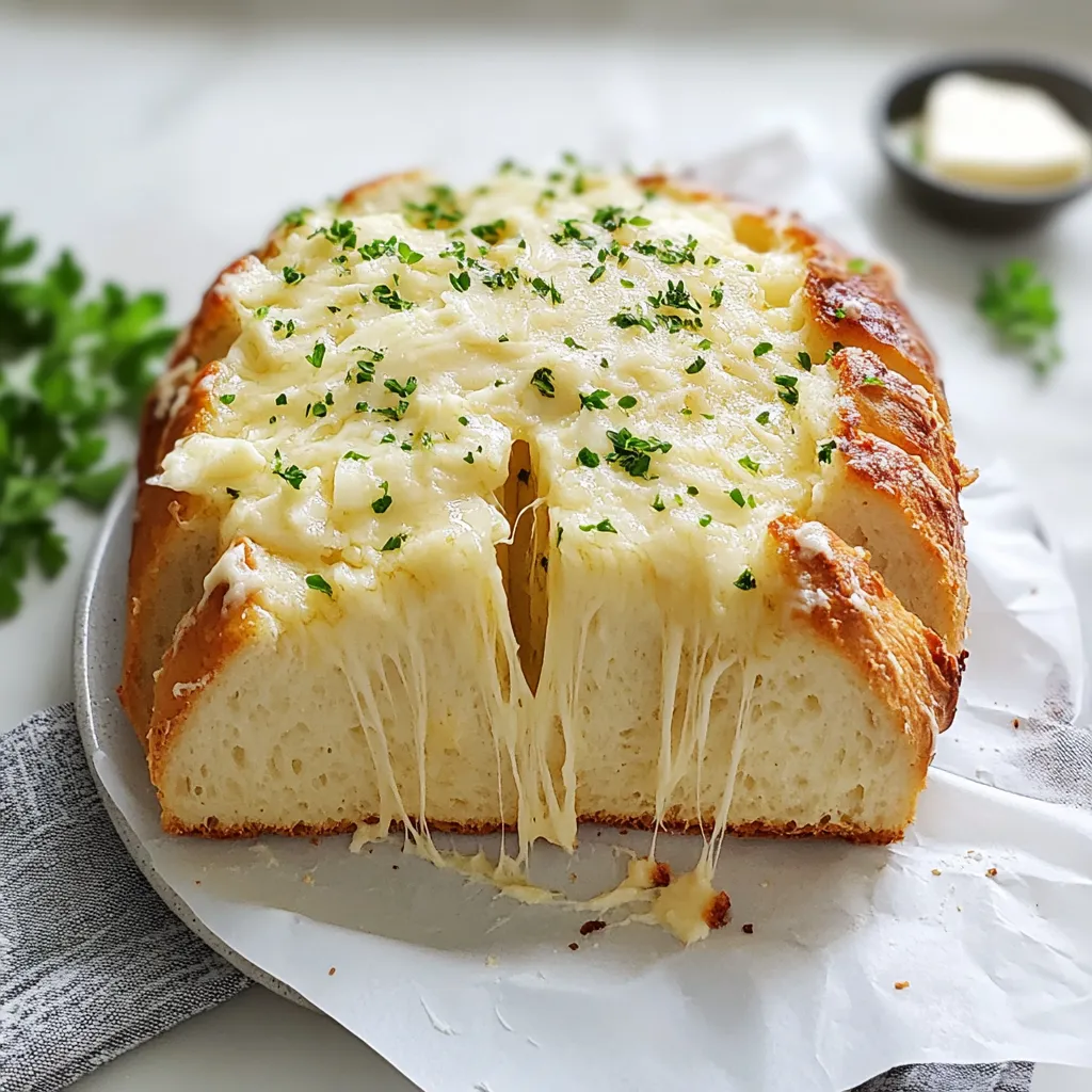 A slice of cheese bread on a plate.