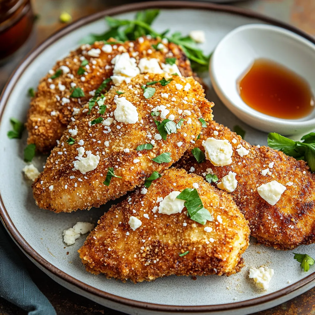 A plate of chicken with cheese and sauce.