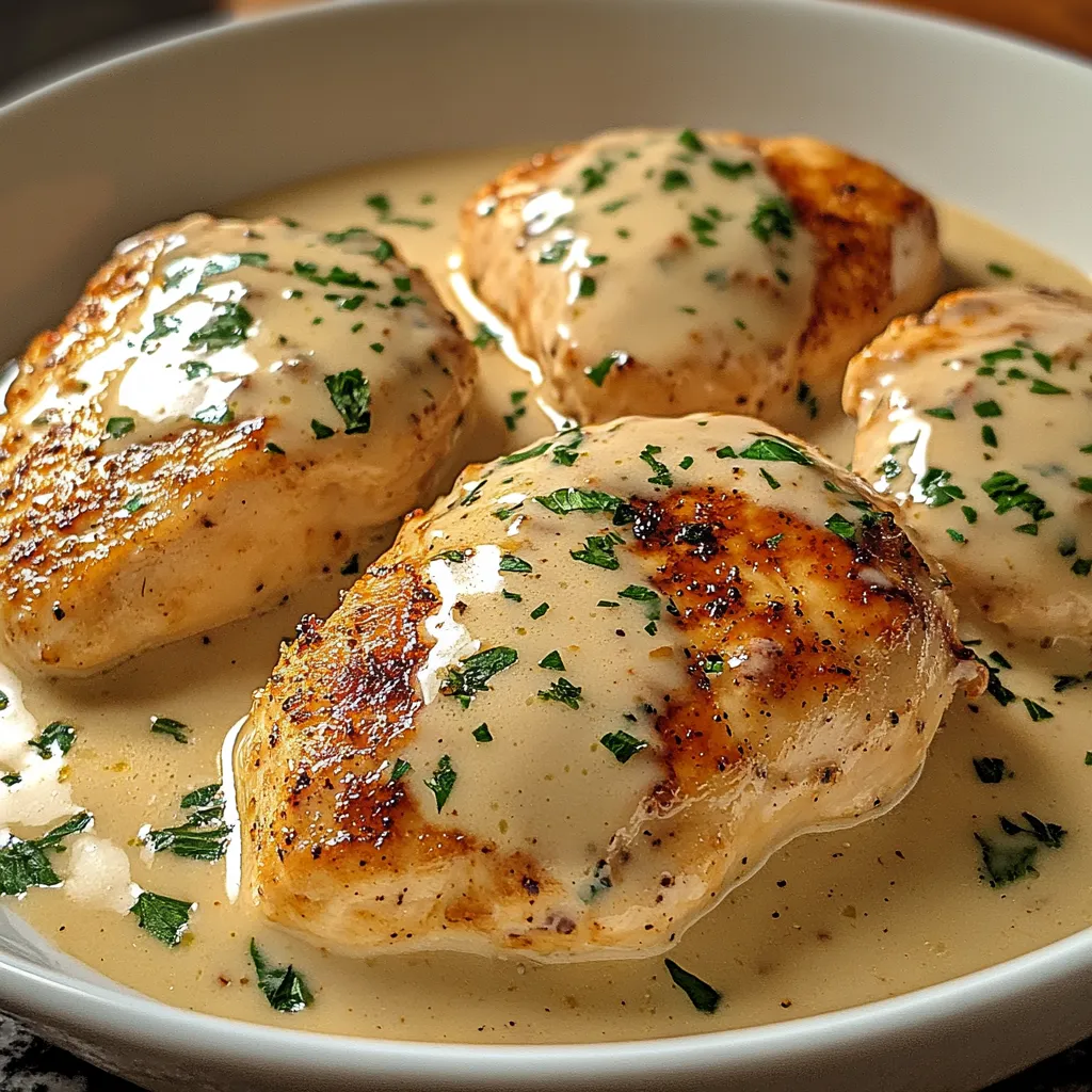 A bowl of chicken with sauce.