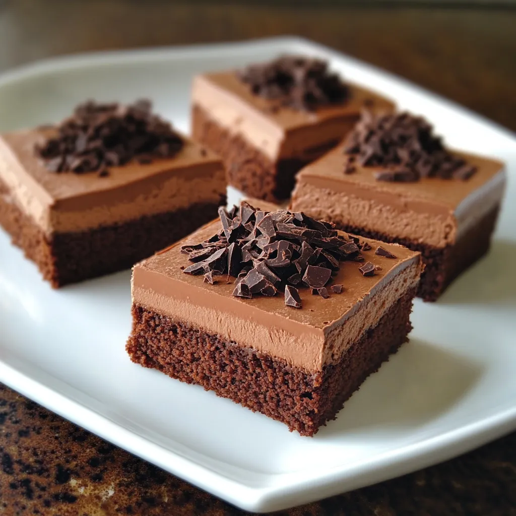 Chocolate cake pieces with chips on a plate.