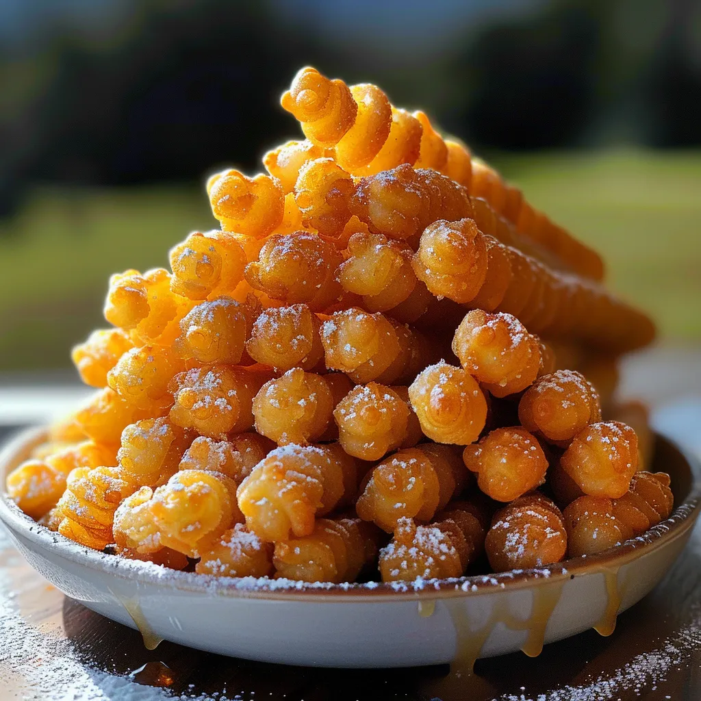 A bowl of pasta with powdered sugar on top.