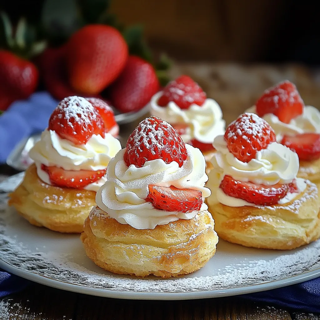 Strawberry shortcake with whipped cream.