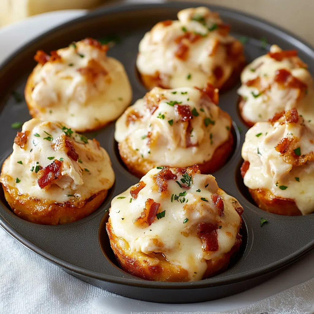 A tray filled with bacon and cheese muffins.