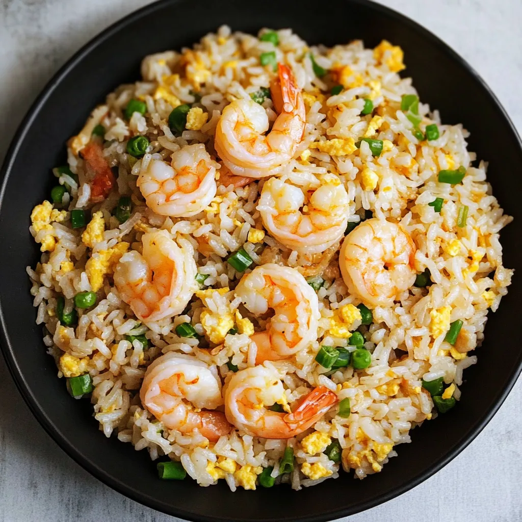A bowl of rice and shrimp.