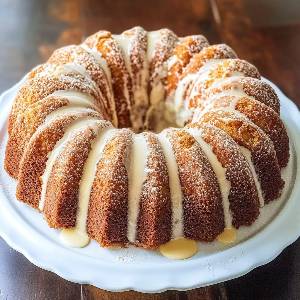A cake with white frosting and powdered sugar.