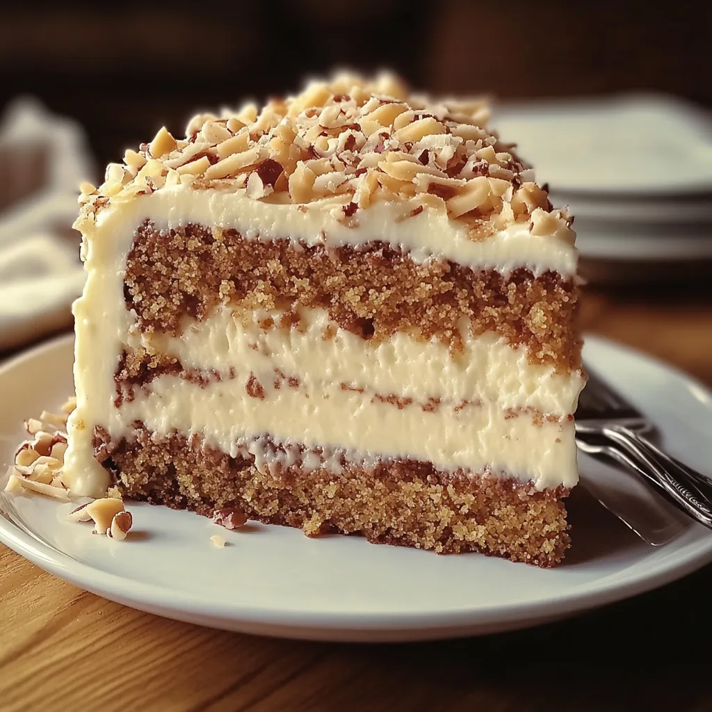 A slice of cake on a plate.