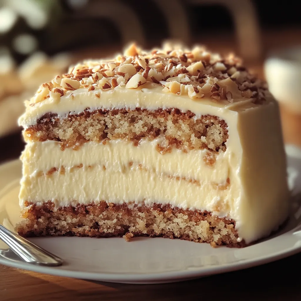 A slice of cake on a plate.