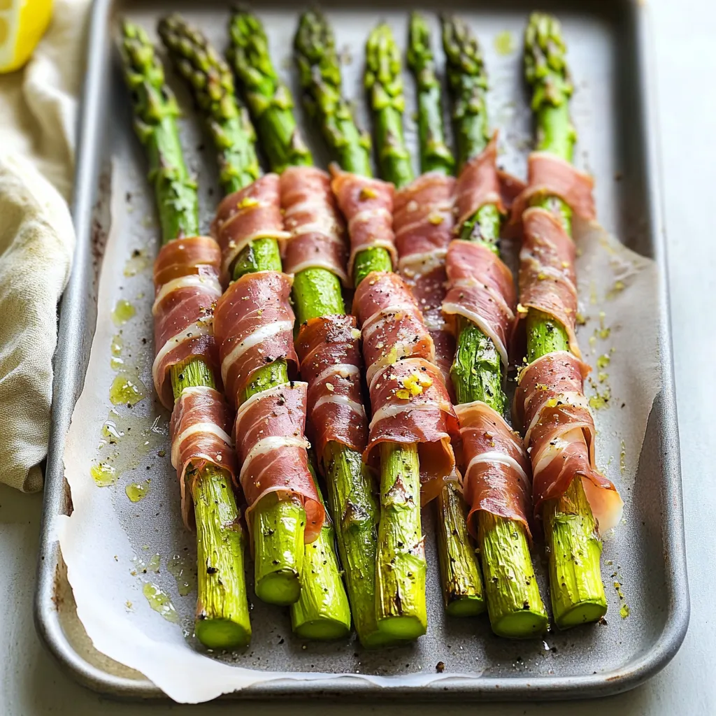 A tray of bacon wrapped asparagus.