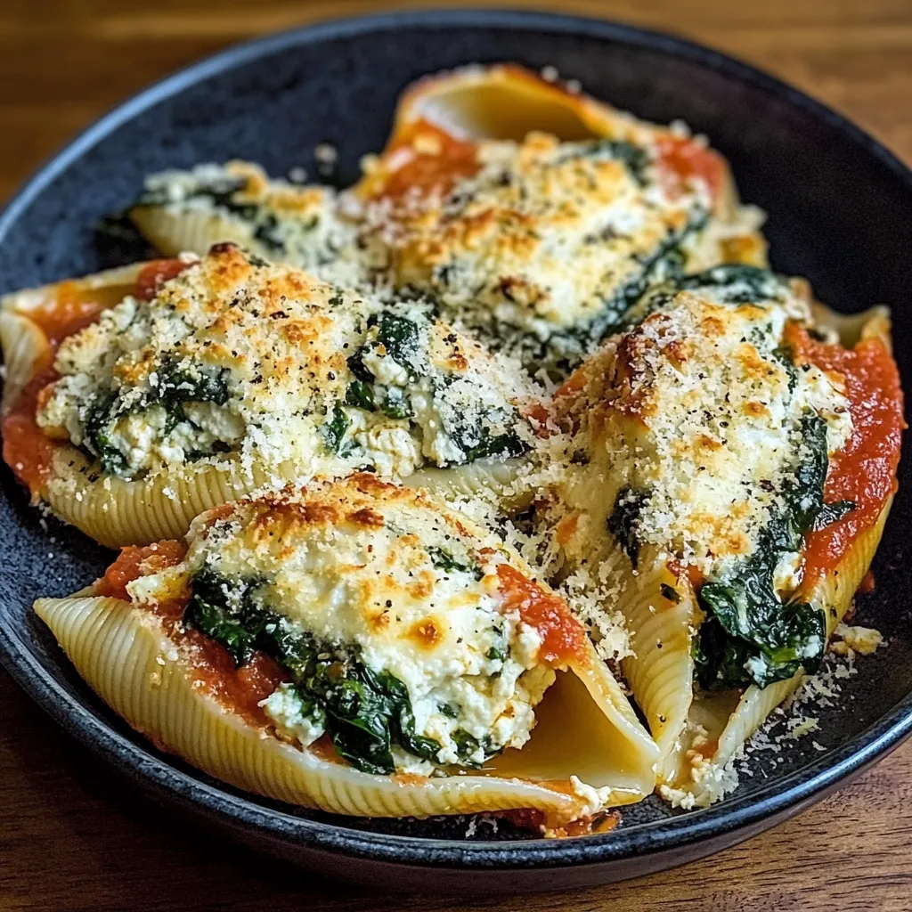 A plate of pasta with cheese and spinach.