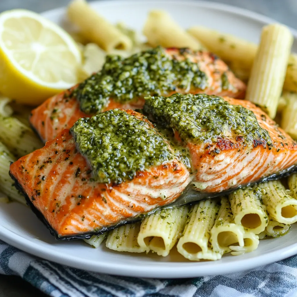 A plate of food with fish and pasta.