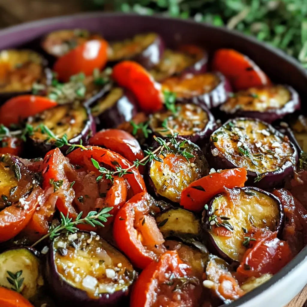 A bowl of food with tomatoes, zucchini, and basil.