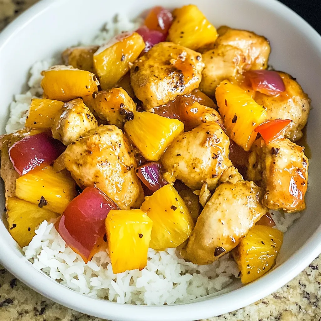 A bowl of chicken and rice.