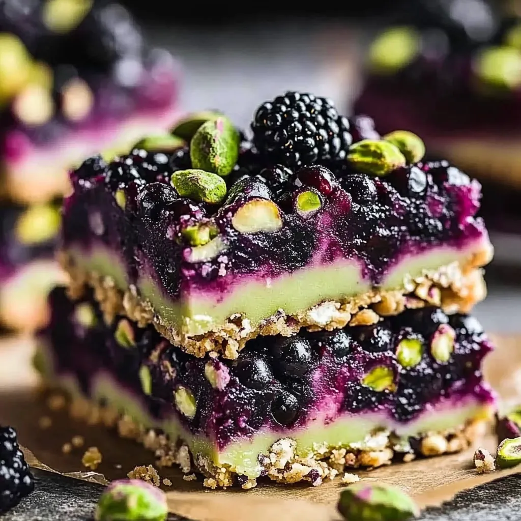 A close up of a blueberry dessert with nuts.