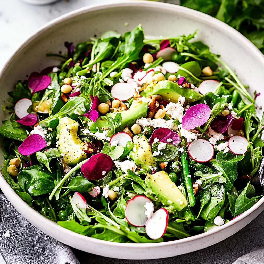 A bowl of salad with avocado, beans, and greens.