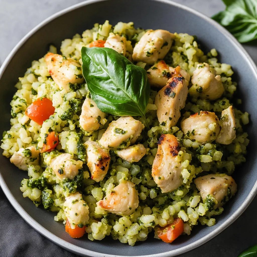 A bowl of chicken and vegetables.