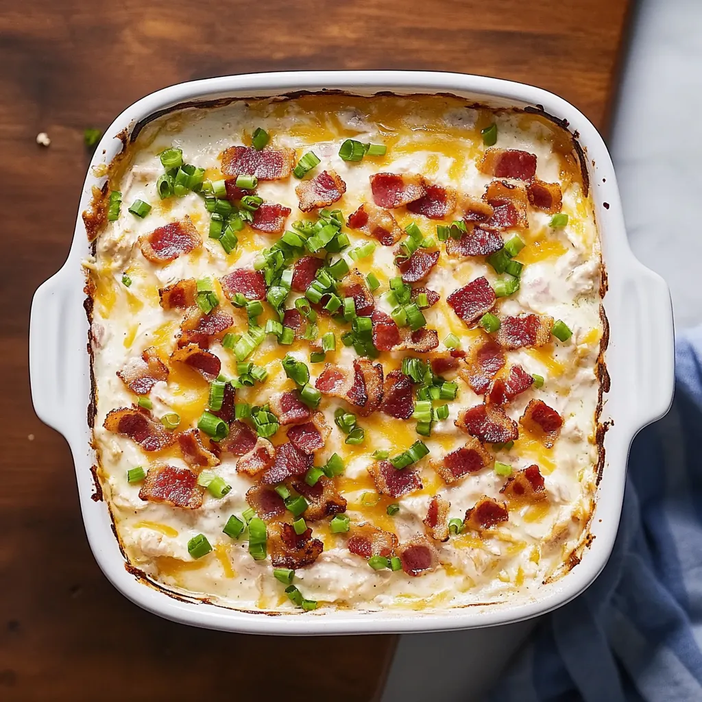 A white bowl filled with bacon and cheese.