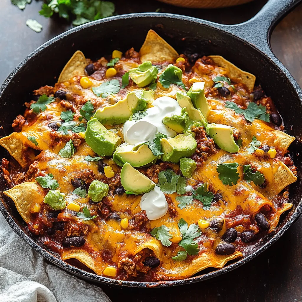 A delicious meal of chicken and avocado in a skillet.