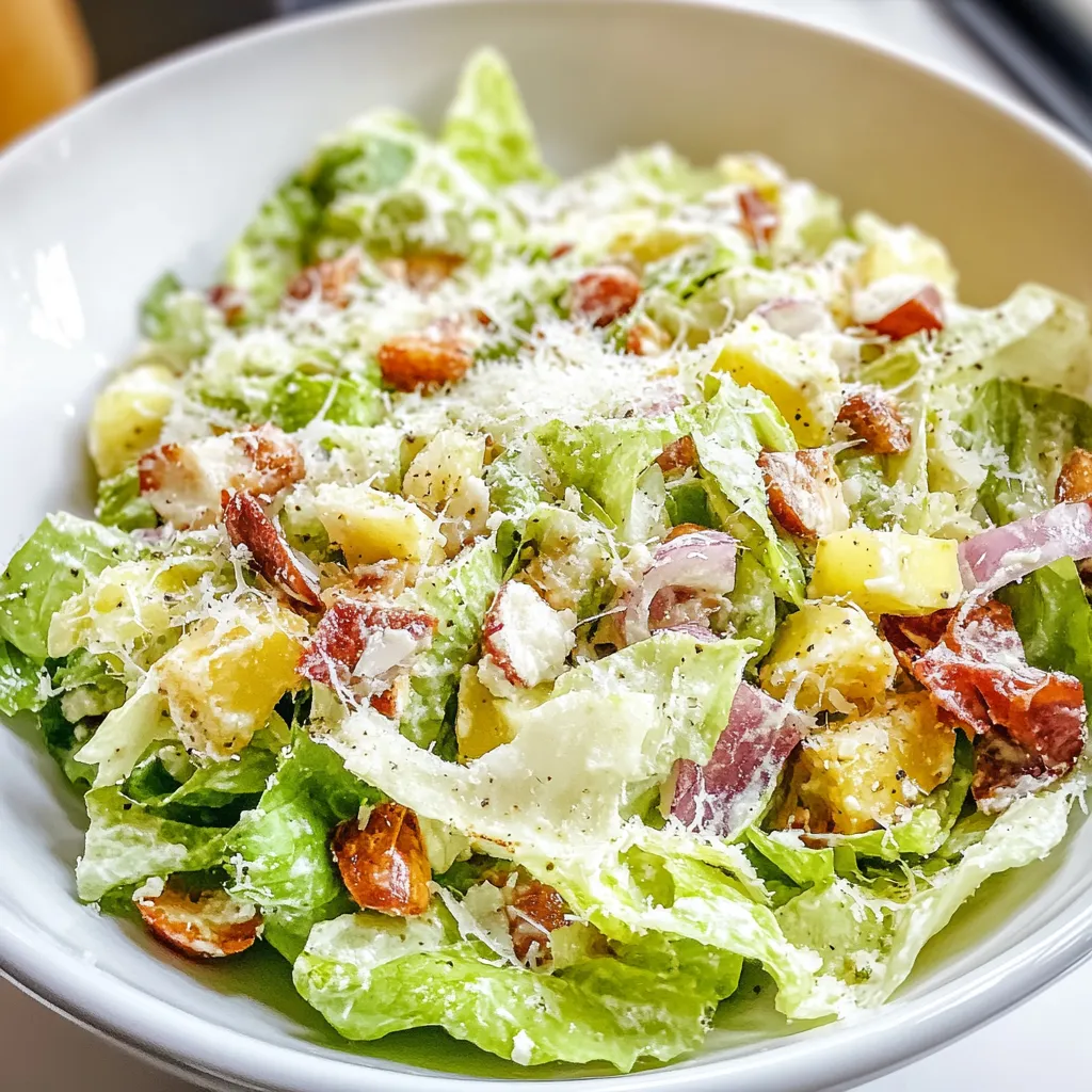 A bowl of salad with cheese and nuts.
