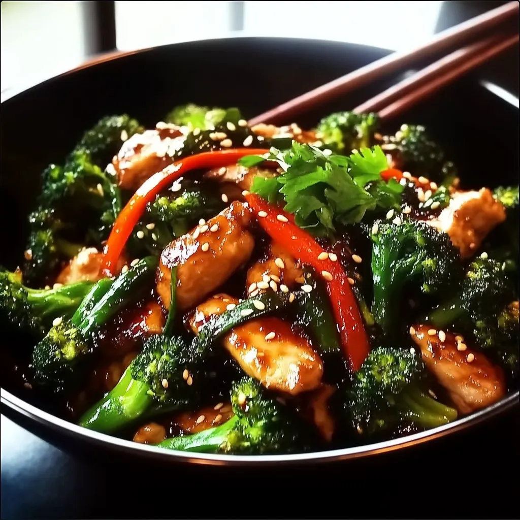 A bowl with broccoli and chicken meal.