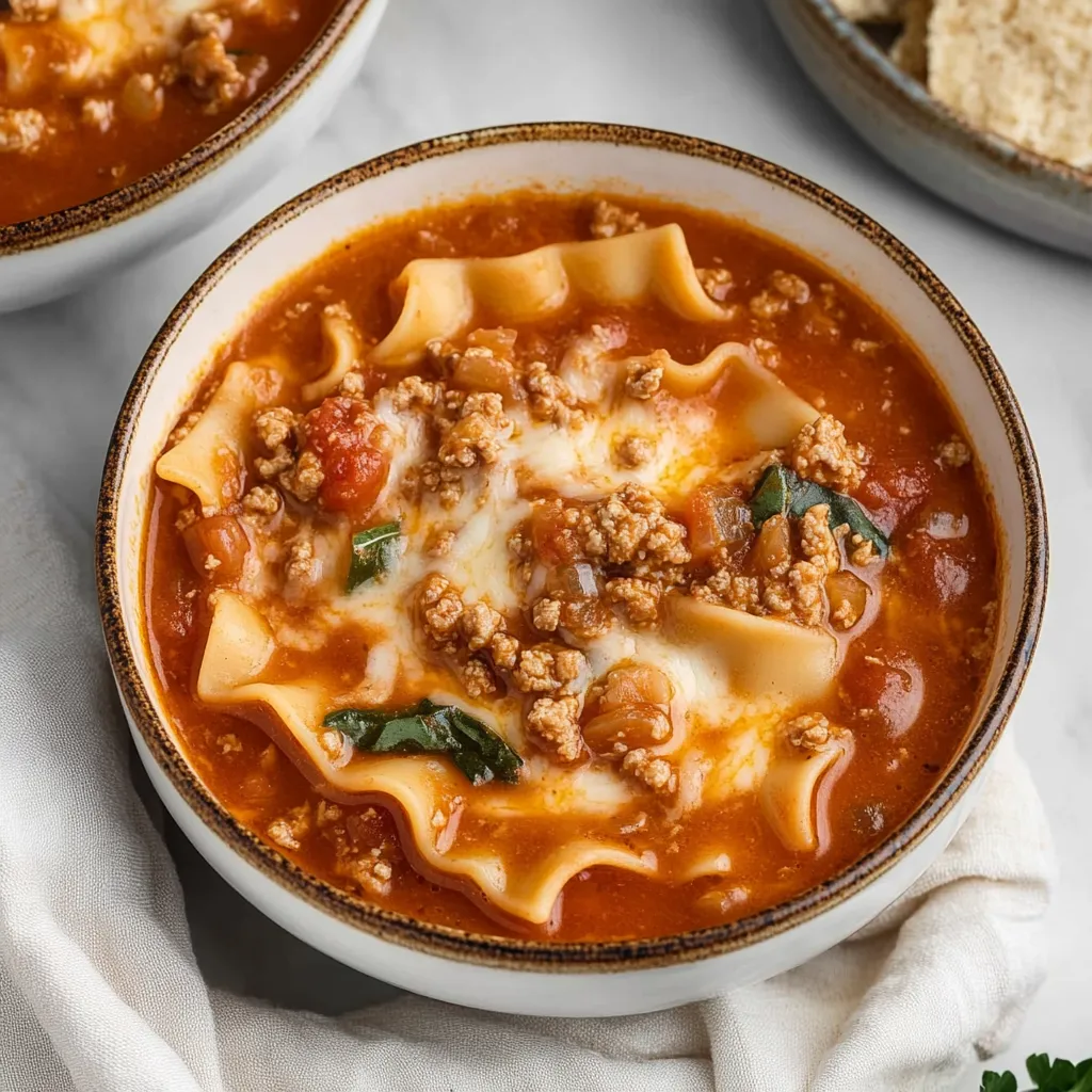 A bowl of soup with pasta and meat.