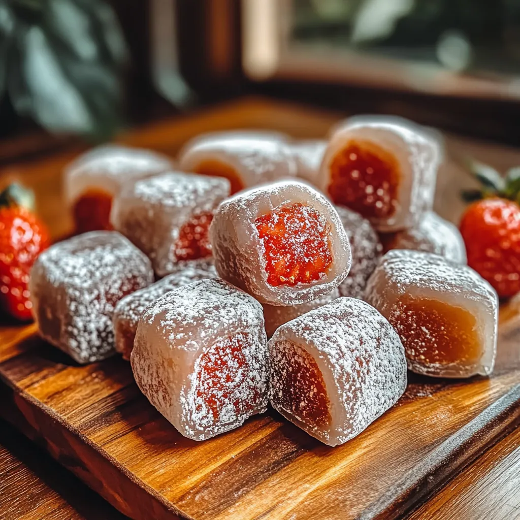 A plate of strawberry flavored jelly candies.