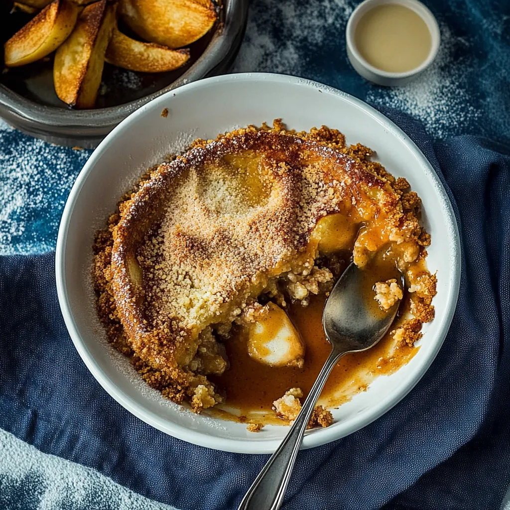 A bowl of food with a spoon in it.